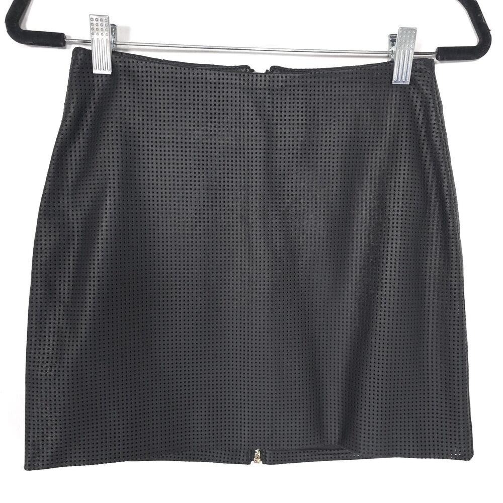 ALL THINGS GOLDEN New Women's Black Mini Skirt SMALL Leather Zip Back ATG058-B-S